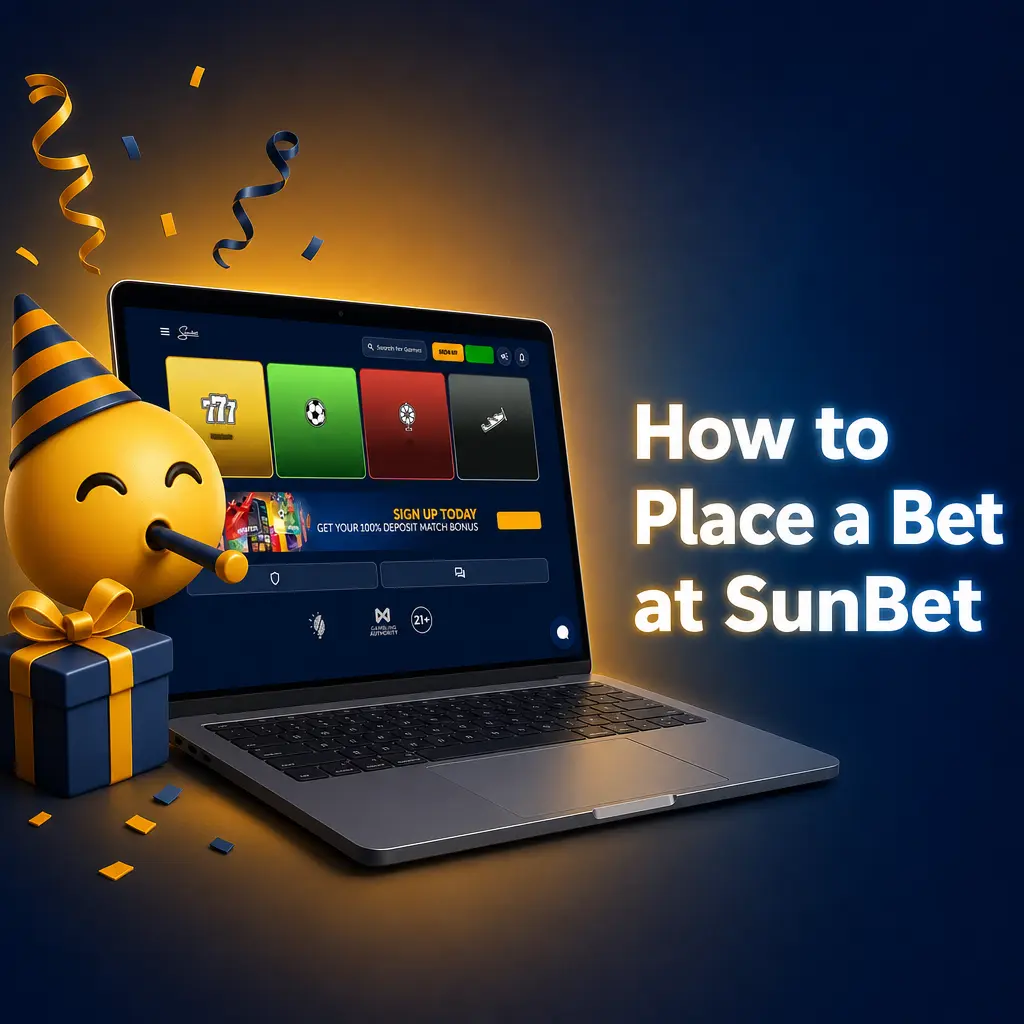 Step-by-step guide showing how to place a bet at SunBet, from selecting a match to confirming your wager