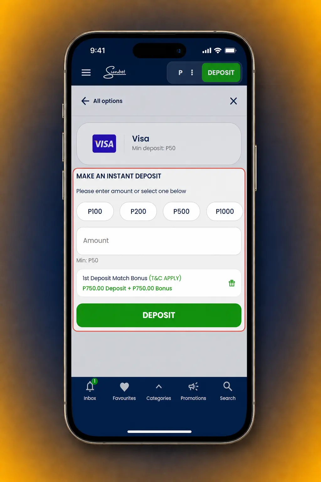 Step-by-step guide to registering, verifying, depositing, and claiming a bonus to play casino games at SunBet.
