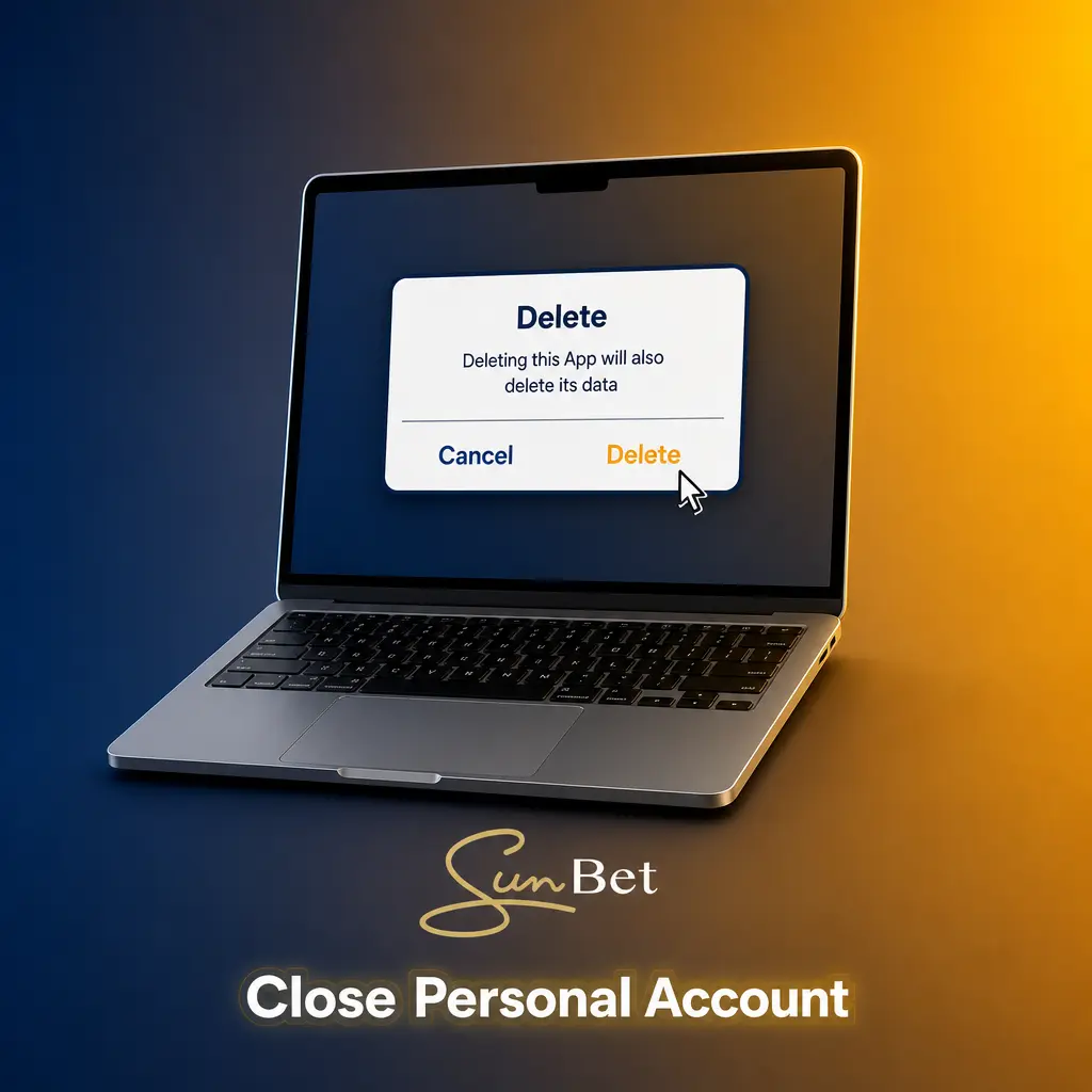 Steps to close a SunBet personal account via Account Settings or Responsible Gambling section